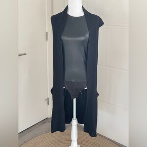 *Avec Les Filles *Black Faux Leather Tank Top bodysuit